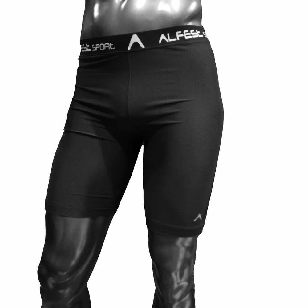 CALZA FUTBOLERA LYCRA C/ELASTICO C/NEGRO - TALLE S ( ALFEST SPORT)