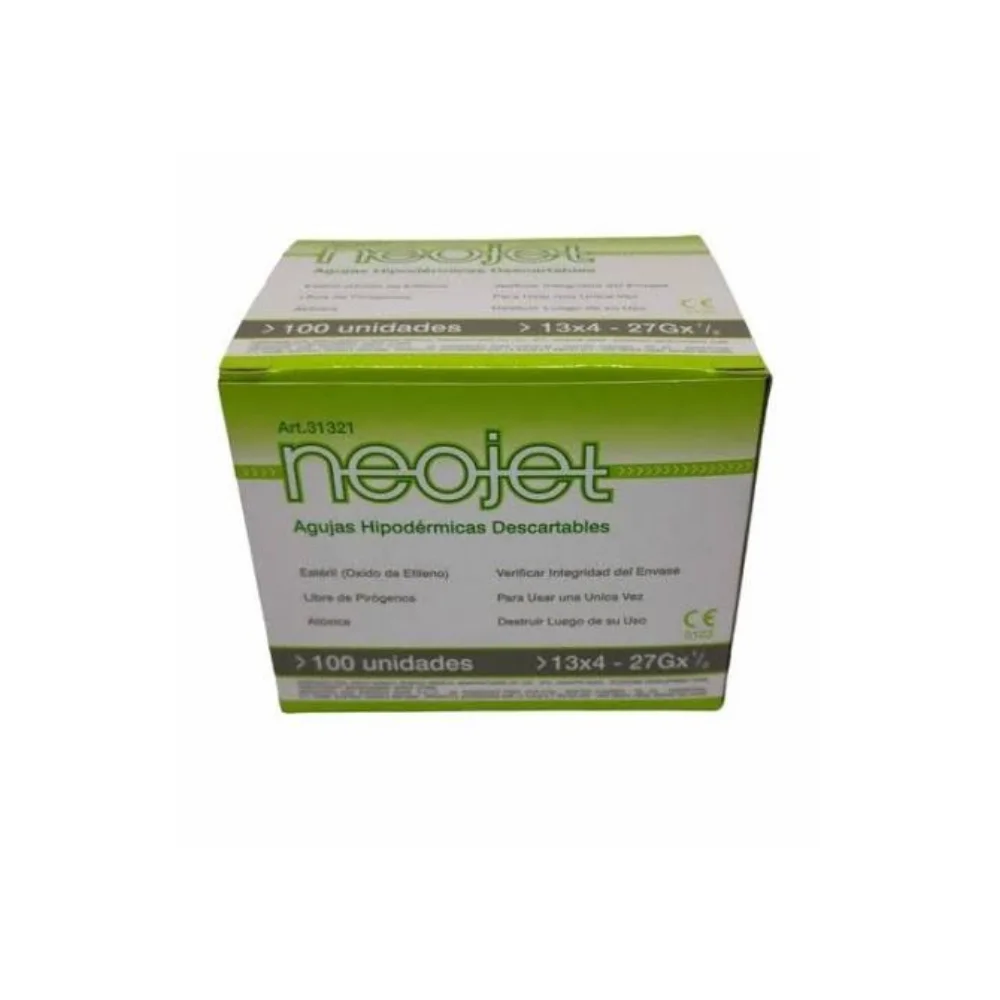 AGUJA DESCARTABLE 13/4 27G X 1/2` - X 100 UNIDADES (NEOJET)