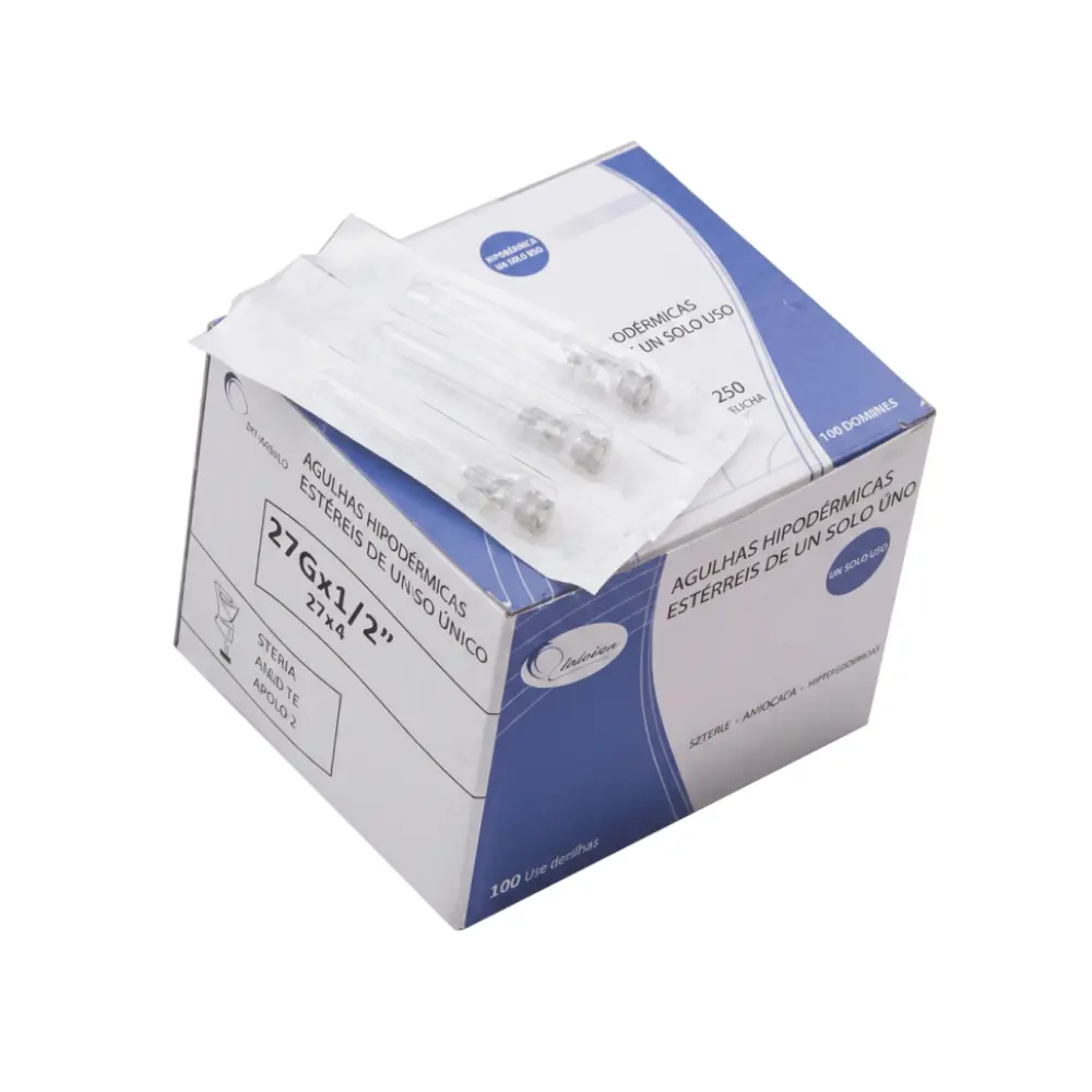 AGUJA DESCARTABLE 13/4 27 G X 1/2` - X 100 UNIDADES (EUROMIX)