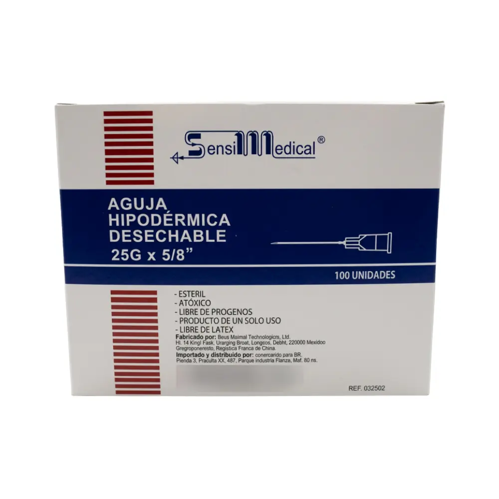 AGUJA DESCARTABLE 16/5 25 G X 5/8 X 100 UNIDADES (SENSIMEDICAL)
