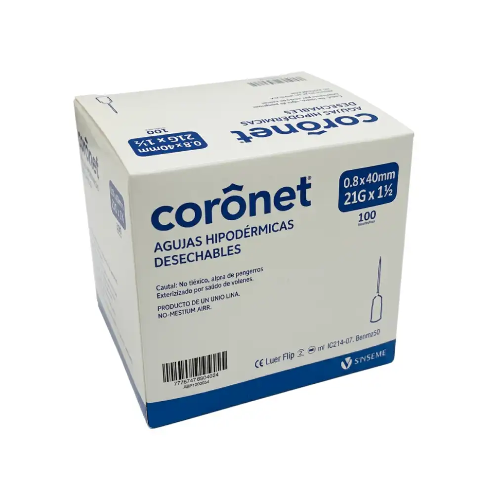 AGUJA DESCARTABLE 13/3 30G X 1/2 - X 100 UNIDADES (CORONET)