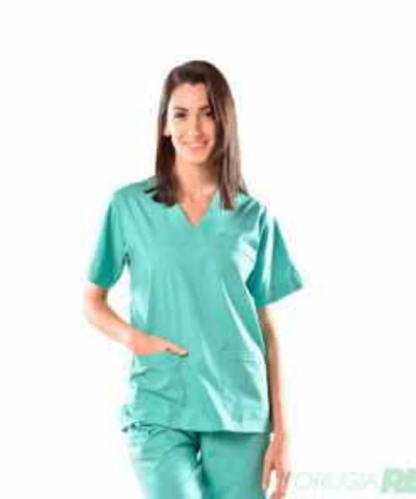 [6048] AMBO P/CIRUGIA CASACA Y PANTALON VERDE SANIDAD T XS